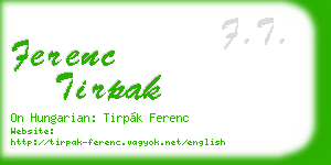 ferenc tirpak business card